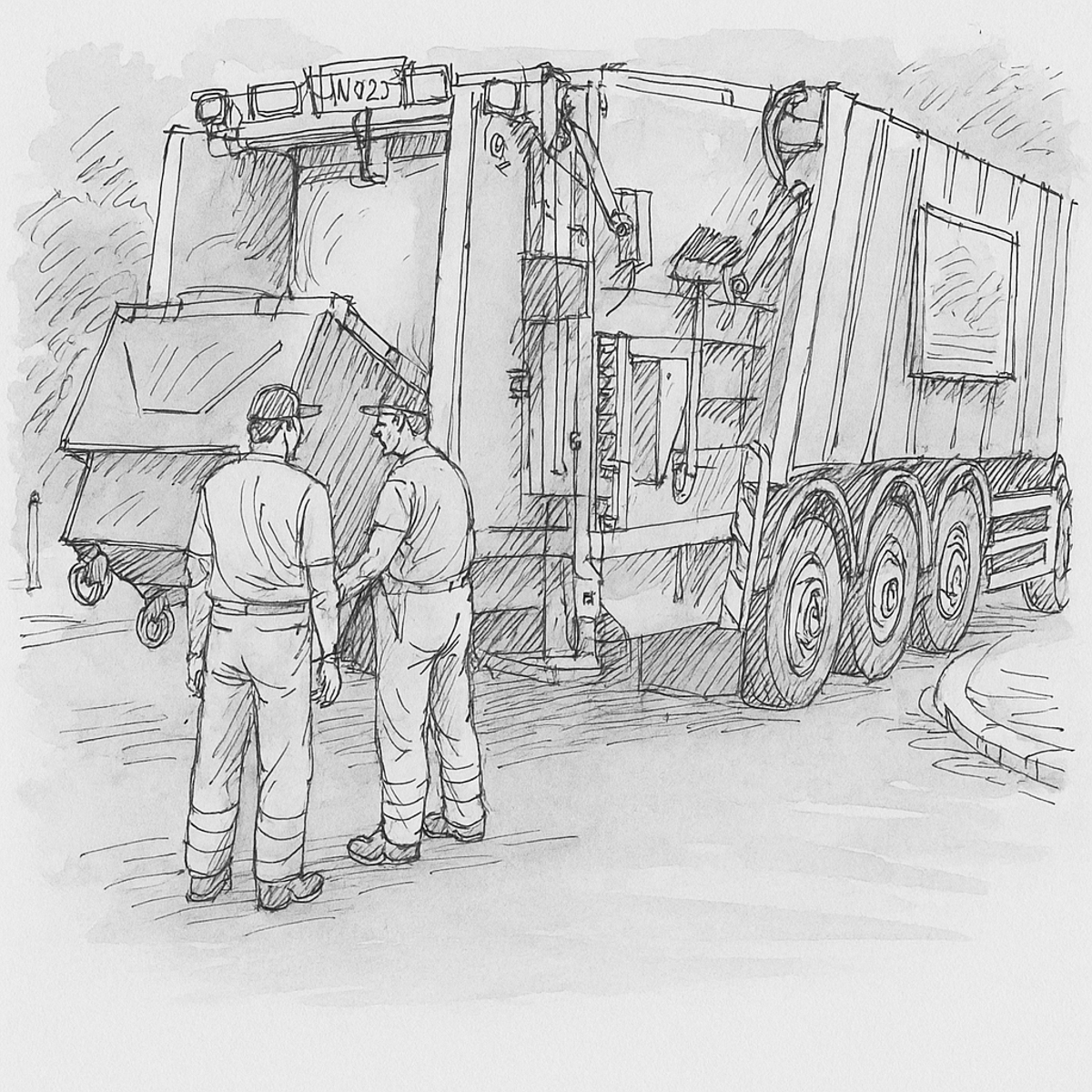 Zeichnung Müllabfuhr